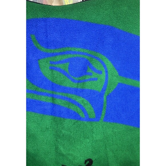 Vintage 90s Seattle Seahawks Biederlack Soft Stadium Throw Blanket NFL Retro USA - Picture 7 of 10